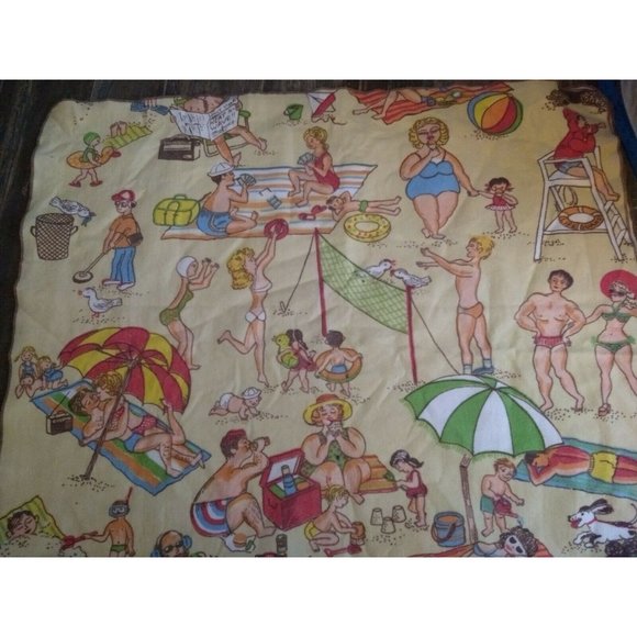 Chatham Vintage Blanket Day at the Beach Bathing Beauties  44" x 70" EUC - Picture 7 of 9